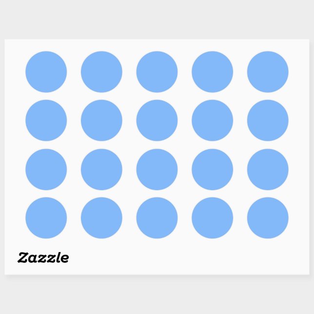 Sticker Rond Bleu bleu ciel uni couleur uni (Feuille)