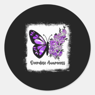 Sticker Rond Bleu Bleu Papillon pourpre Ruban Overdose Aw