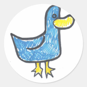 Sticker Rond Bleu canard c'est quacktastic