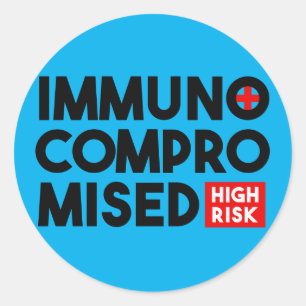 Sticker Rond Bleu clair Immunocompromis Risque élevé