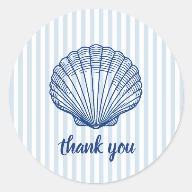 Sticker Rond Bleu de coquillage bleu marine (Devant)