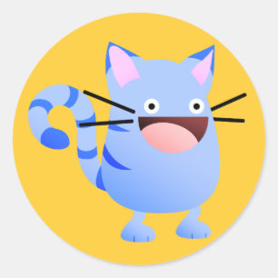 Sticker Rond Bleu de rebond de Kitty