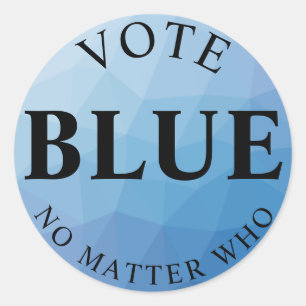 Sticker Rond Bleu de vote n'importe qui Démocrate politique