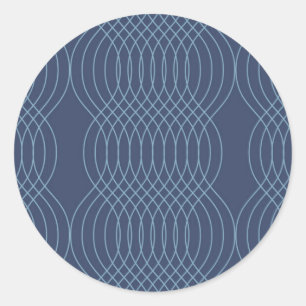 Sticker Rond Bleu, décoratif, simple, moderne, art ondulé tenda