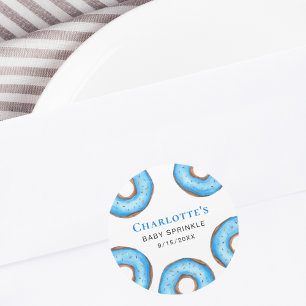 Sticker Rond Bleu Donuts Bébé saupoudrer