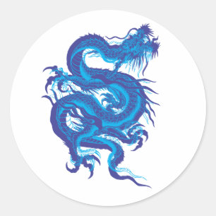 Sticker Rond bleu.dragon