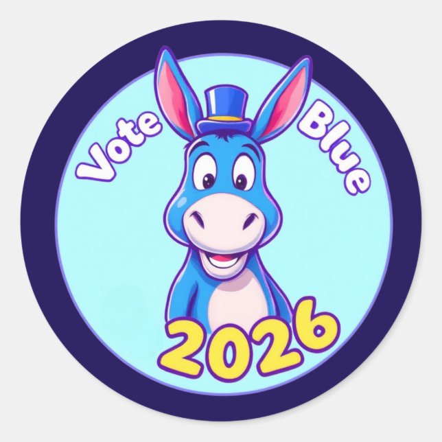 Sticker Rond bleu du vote en 2026 (Devant)