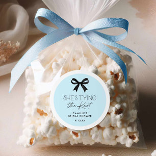 Sticker Rond Bleu Elle Attache Le noeud