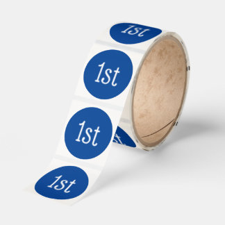 Sticker Rond Bleu et Blanc 1ère Première Place Lauréat Prix
