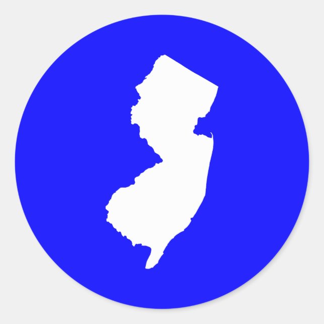Sticker Rond Bleu et blanc New Jersey (Devant)