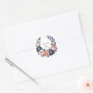 Sticker Rond Bleu et Mariage bleu marine