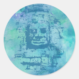Sticker Rond Bleu face Bayon