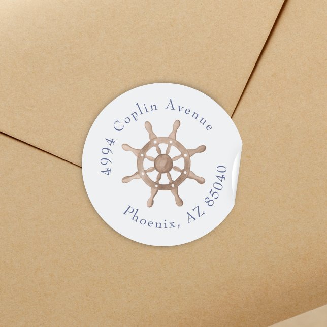 Sticker Rond Bleu Fête des mariées côtière marine (Créateur téléchargé)