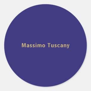 Sticker Rond Bleu foncé et or Minimaliste tendance professionne