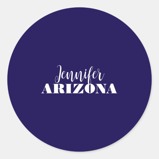 Sticker Rond Bleu foncé minimaliste moderne élégant professionn (Devant)