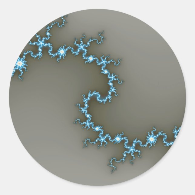 Sticker Rond Bleu - Fractal (Devant)