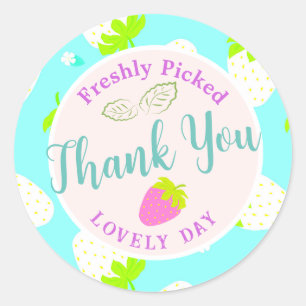 Sticker Rond Bleu fraise