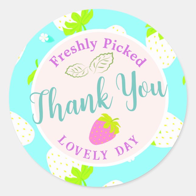 Sticker Rond Bleu fraise (Devant)