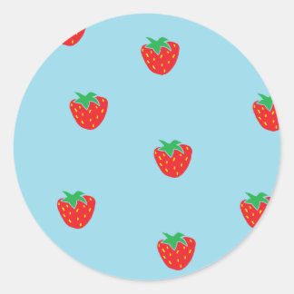 Sticker Rond Bleu fraises