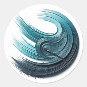 Sticker Rond Bleu Glam Ombre oculaire océanique