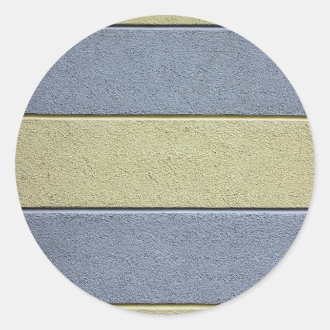 Sticker Rond Bleu gris et jaune tan (Devant)