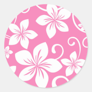STICKER ROND BLEU HAWAII (ROSE DE BUBBLEGUM)