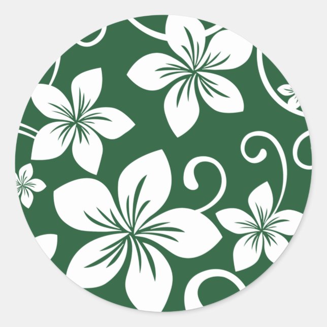 STICKER ROND BLEU HAWAII (VERT FORESTIER) (Devant)