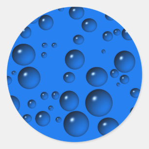 Sticker Rond Bleu L'Eau Abaisse Les Bulles