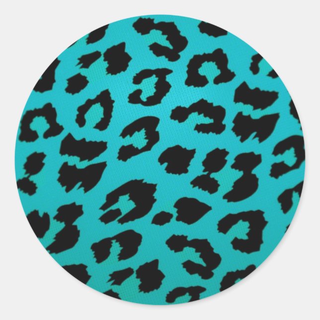 STICKER ROND BLEU LEOPARD (Devant)