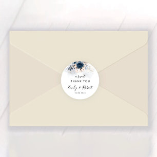 Sticker rond bleu marine et Mariage poussiéreux