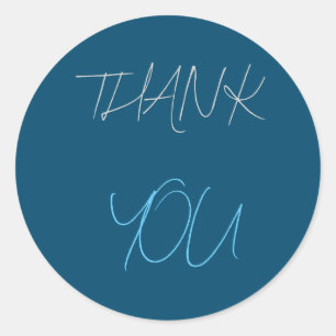 Sticker Rond Bleu Merci Minimaliste Moderne Simple