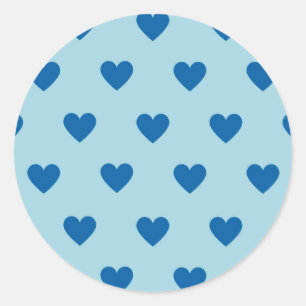 Sticker Rond Bleu mignon simple Motif de coeur