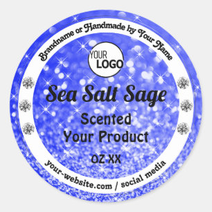 Sticker Rond Bleu Parties scintillant Étincelle Étoiles Produit