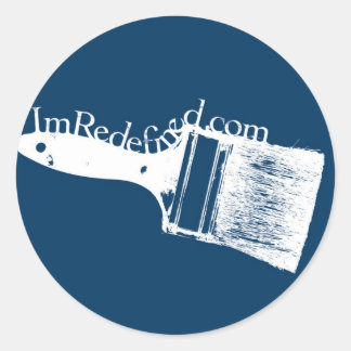 Sticker Rond Bleu pinceau