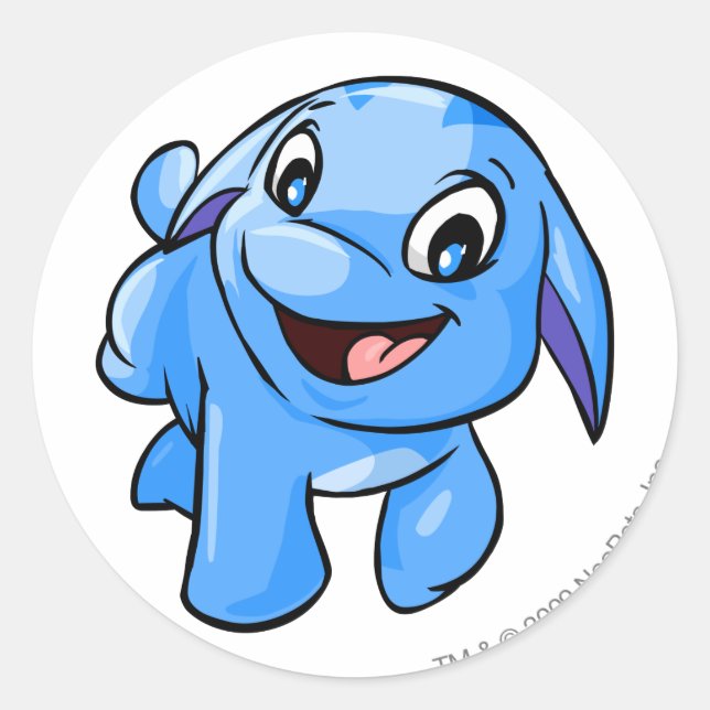Sticker Rond Bleu Poogle (Devant)