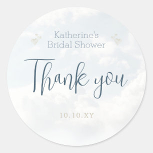Sticker Rond Bleu Poussiéreux Sur Un Nuage Neuf Élégant Shower