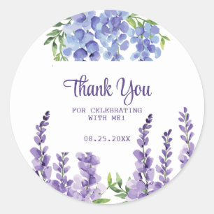 Sticker Rond Bleu Purple Wisteria Floral Merci de verdure