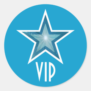 Sticker Rond Bleu rond bleu d'autocollant de l'étoile VIP