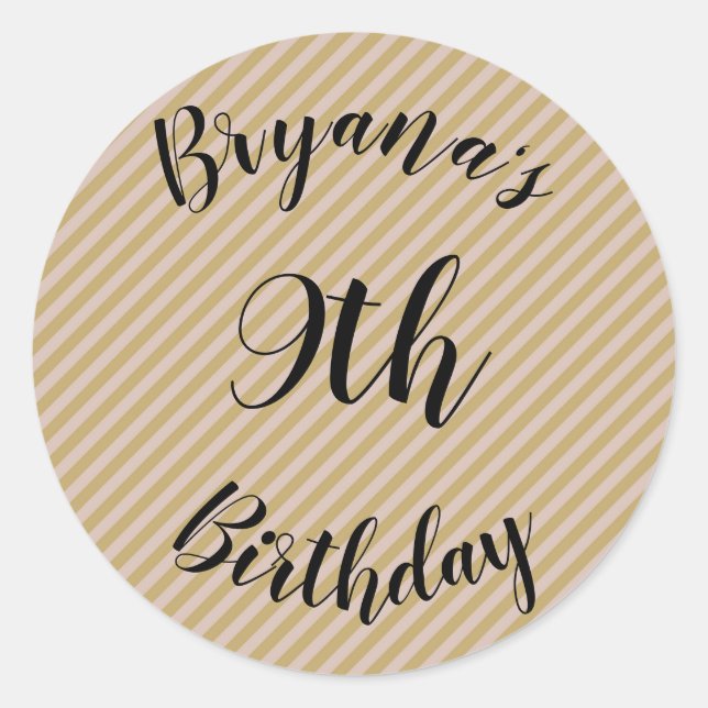 Sticker Rond Bleu rose beige et or clair Partie (Devant)