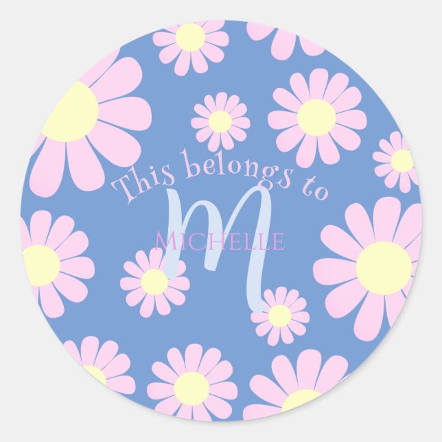 Sticker Rond Bleu rose pâle (Devant)