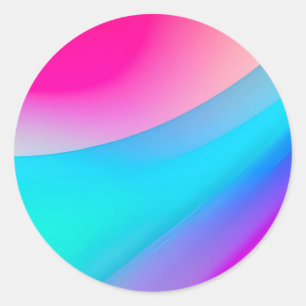 Sticker Rond Bleu rose sombre couleur de l'eau pastel abstrait