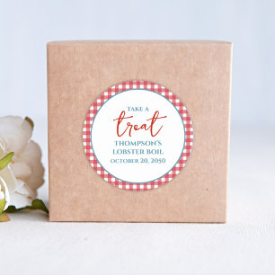 Sticker Rond Bleu Rouge blanc blanc blanc blanc rouge En vichy