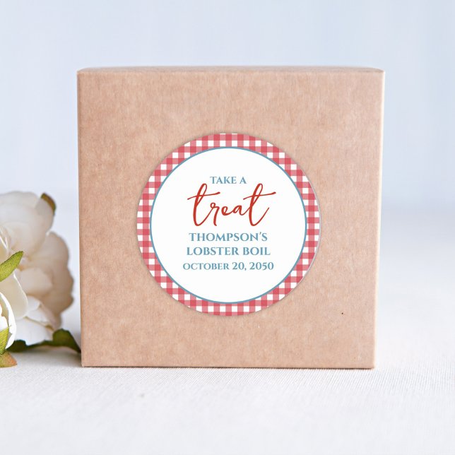 Sticker Rond Bleu Rouge blanc blanc blanc blanc rouge En vichy  (Créateur téléchargé)