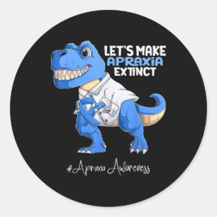 Sticker Rond Bleu Ruban Trex Apraxie Sensibilisation