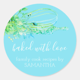 Sticker Rond Bleu Rustique Rolling pin whisky Chef Baker