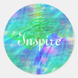 Sticker Rond bleu sans couture d'aquarelle d'arrière - plan