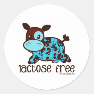 Sticker Rond Bleu sans lactose