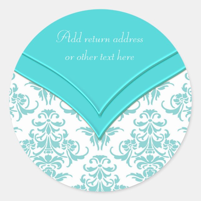 Sticker Rond Bleu sarcelle blanc (Devant)