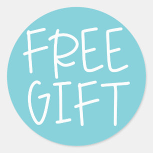 Sticker Rond Bleu script gratuit cadeau échantillon gratuit Sti