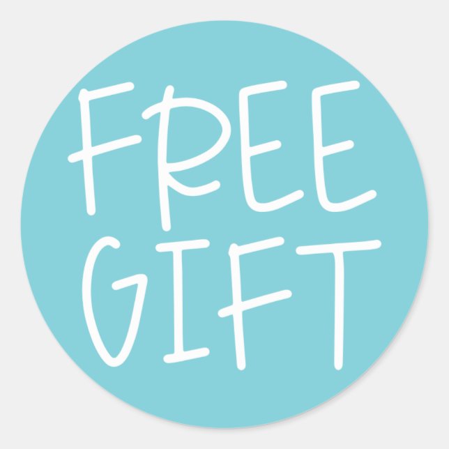 Sticker Rond Bleu script gratuit cadeau échantillon gratuit Sti (Devant)